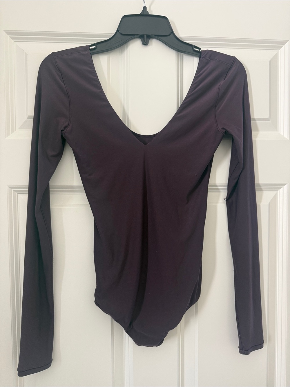 Aerie Long Sleeve Scoop Back Bodysuit - Deep Plum